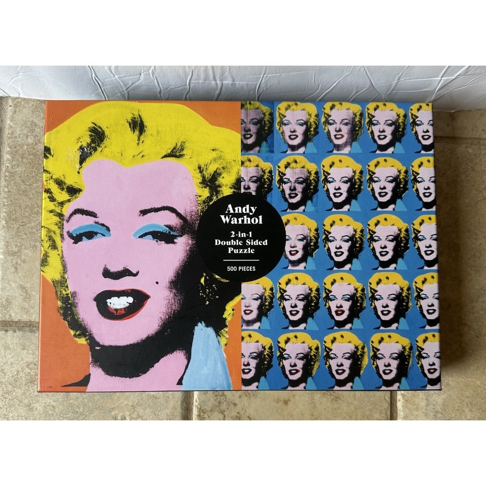 RARE Andy Warhol 2 in 1 double‎ sided Marilyn Monroe 500 piece puzzle Galison